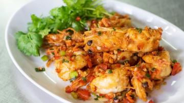 Fried prawns & vegetables