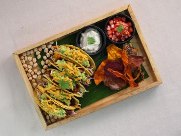Beet Burger and Chips