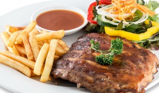 Barbecue sauce rack of ribs