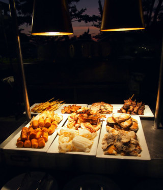 Seafood mix at a buffet